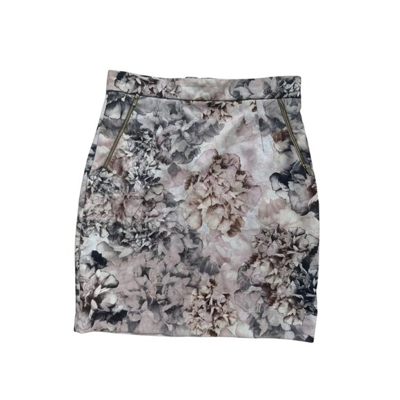 H&M Grayscale Floral Pencil Skirt Size US 12 - Picture 8 of 8